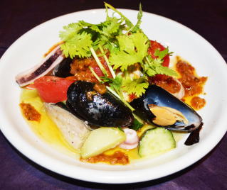 パクチー料理 魚貝のアジアンマリネ